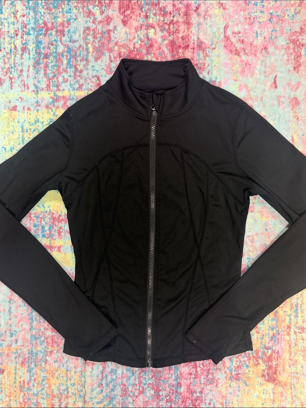 Black Full-Zip Utility Jacket for Women